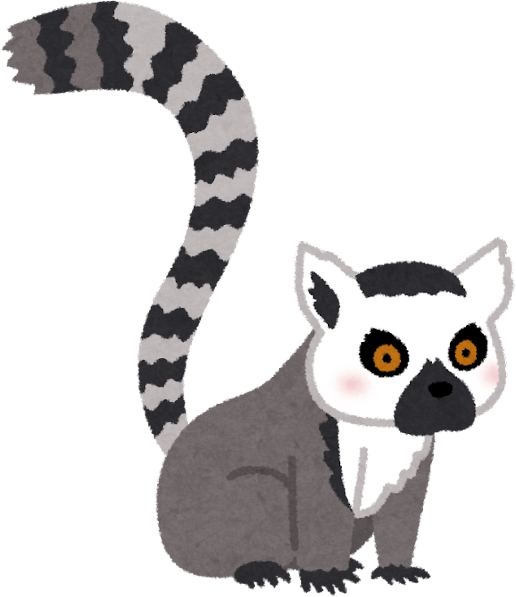 Watercolor Illustration of a Ring-Tailed Lemur